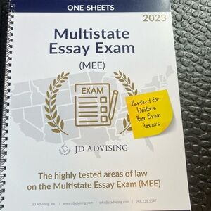 Multistage Essay Exam JD Advising One-Sheets for bar exam study